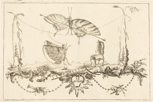 Le Bateleur (The Street Performer) by Charles Germain de Saint-Aubin; Etienne Fessard, print, 1748-1760