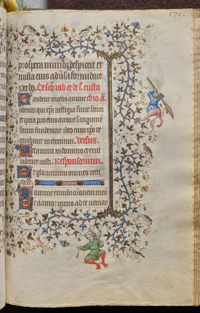 Hours of Charles the Noble, King of Navarre (1361-1425): fol. 280r, Text by Master of the Brussels Initials and Associates, book, 1400-1410