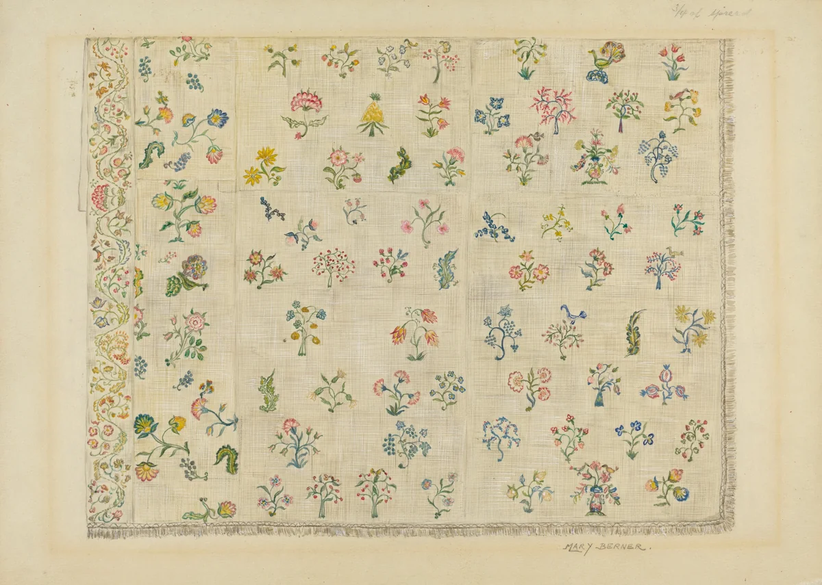 Bedspread by Mary Berner, index of american design, 1936