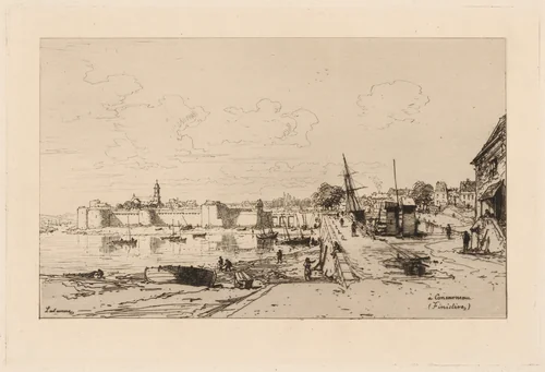 À Concarneau (Finistère) by Maxime Lalanne, print, 1874