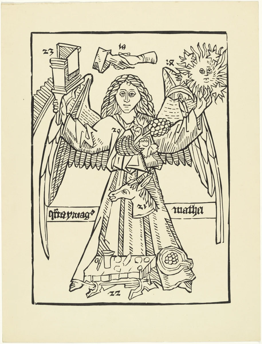 The Prophet Matthew (Der Prophet Matthäus) plate from the periodical Das Kunstblatt, vol. 1, no. 4 by Hannah Höch, print, 1917