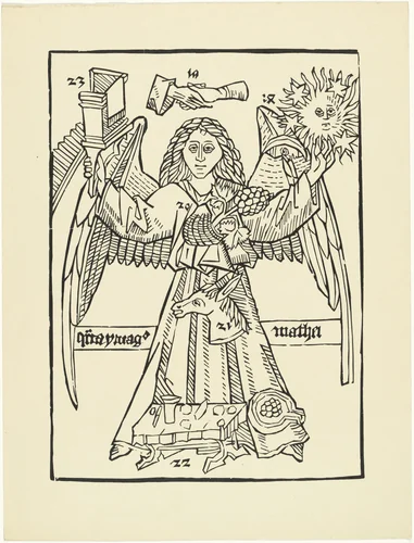 The Prophet Matthew (Der Prophet Matthäus) plate from the periodical Das Kunstblatt, vol. 1, no. 4 by Hannah Höch, print, 1917