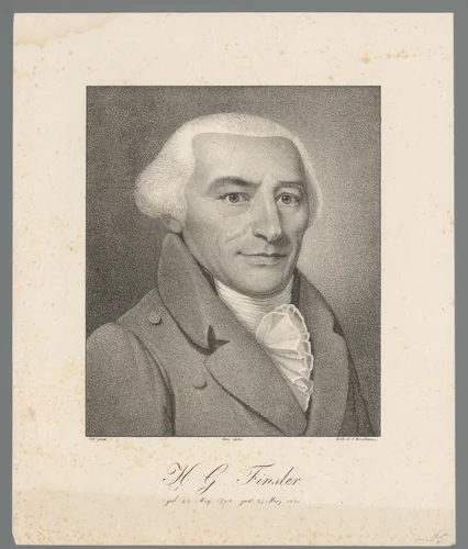 Portret van Hans Georg Finsler by anonymous, print, 1821-1868