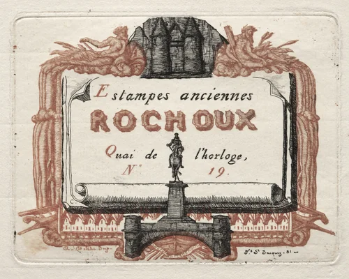 The Address Card of Rochoux, a Printseller by Charles Meryon, print, 1851-1861