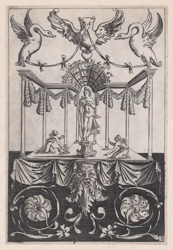 Ornamental Panel by Agostino Veneziano, print, 1514-1536