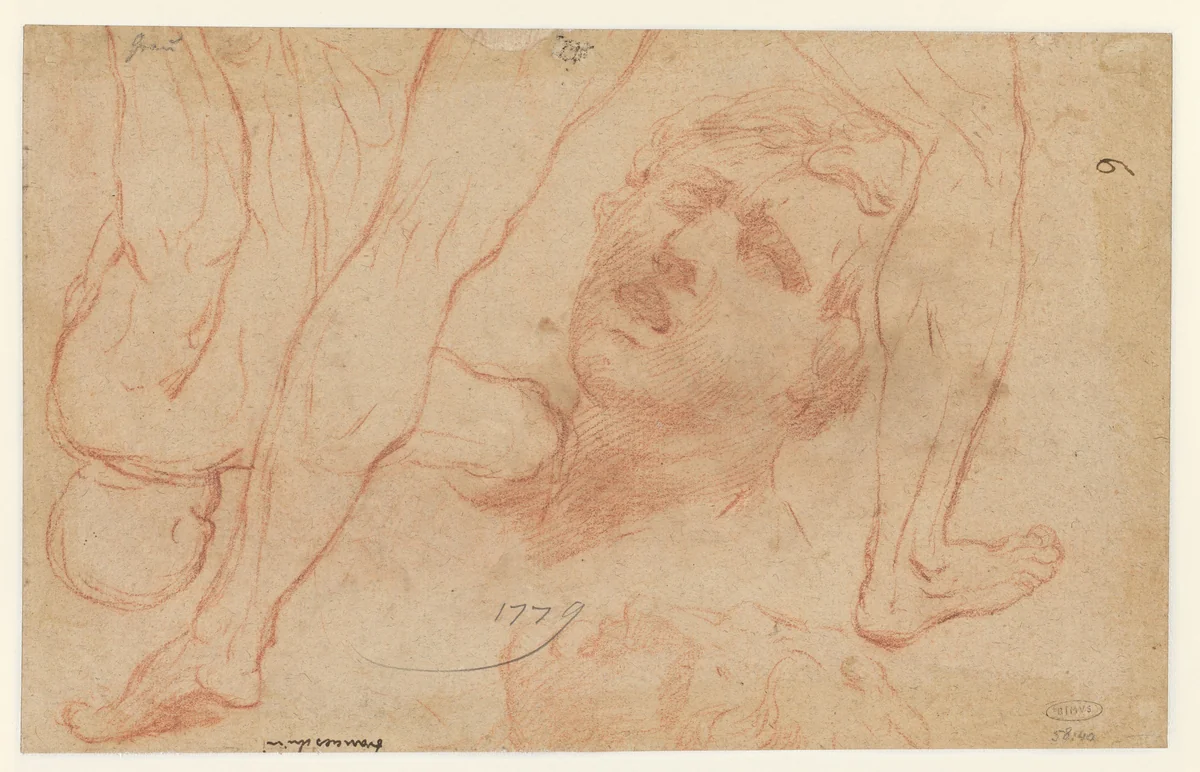 Figuurstudies by Marco Antonio Franceschini, drawing, 1690-1699