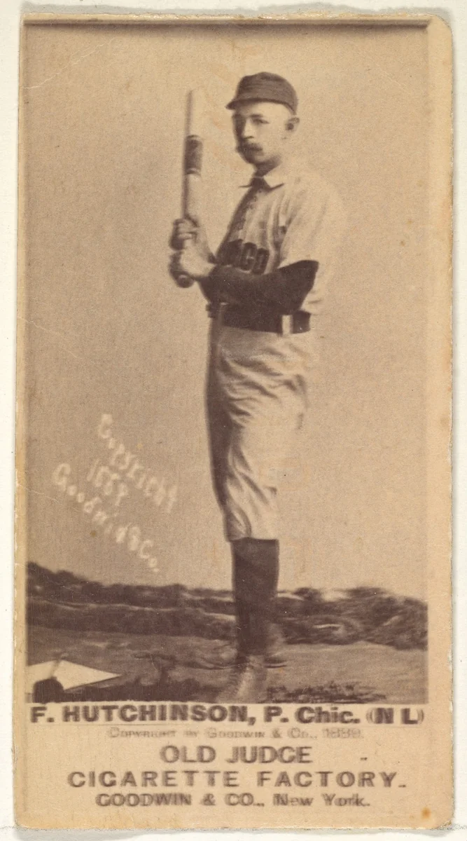 F. Hutchinson, Pitcher, Chicago, from the Old Judge series (N172) for Old Judge Cigarettes by Goodwin & Company, photograph, 1887-1890
