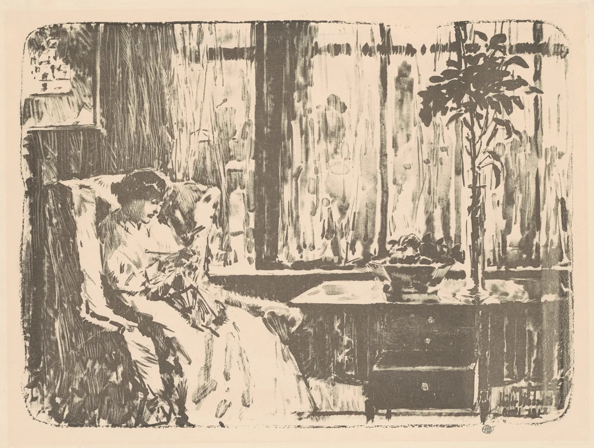 The Broad Curtain by Childe Hassam, print, 1918