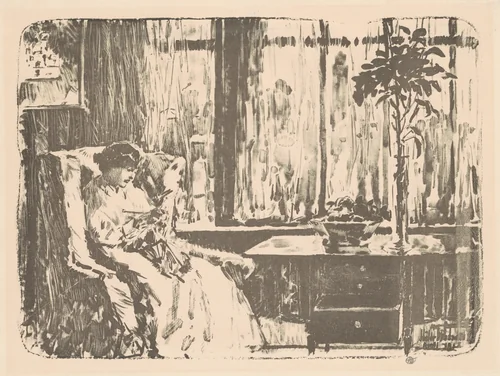 The Broad Curtain by Childe Hassam, print, 1918