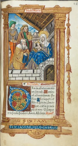 Printed Book of Hours (Use of Rome): fol. 38r, Adoration of the Magi by Guillaume Le Rouge, book, 1510