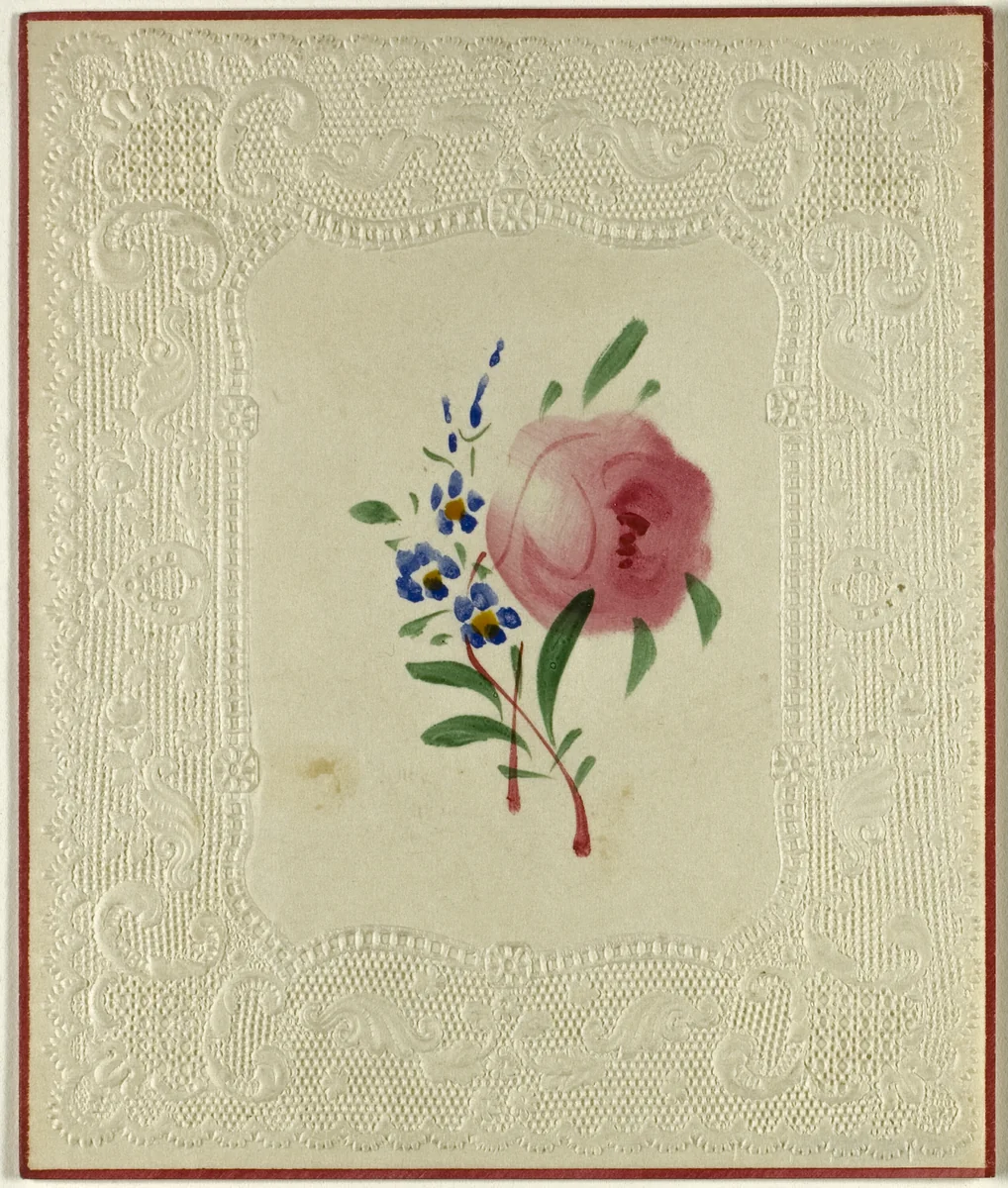Untitled Valentine (Large Pink and Small Blue Flowers) by Unknown Artist, other, 1835-1845
