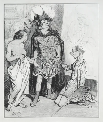 Apelles and Campaste by Honoré Daumier, print, 1842