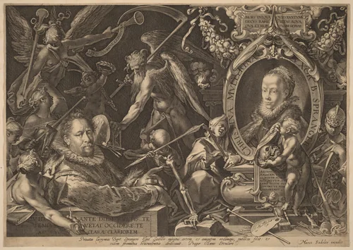 Bartholomaeus Spranger and his Late Wife Christina Muller by Aegidius Sadeler II, print, 1595-1605