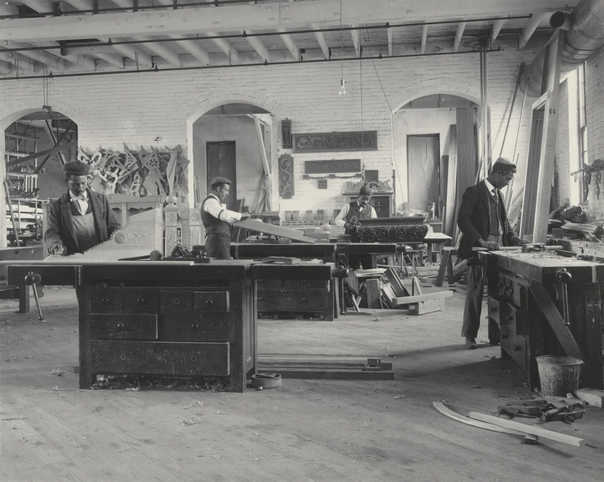 Carving and cabinet work by Frances Benjamin Johnston, photograph, 1899