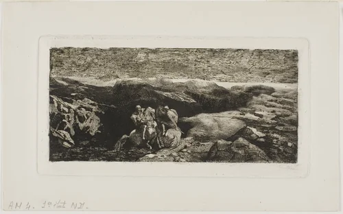 Horsemen in Combat by Odilon Redon, print, 1866