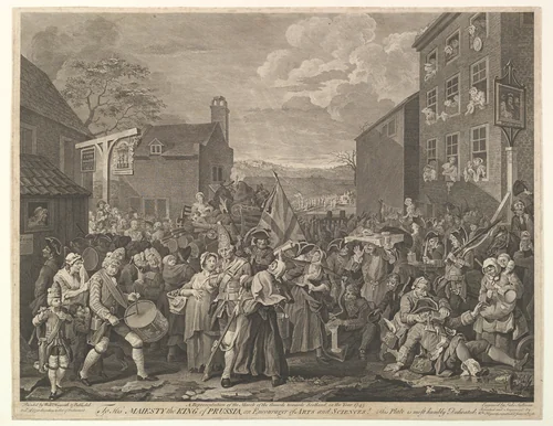 The March to Finchley--A Representation of the March of the Guards towards Scotland in the Year 1745 by Luke Sullivan, print, 1761