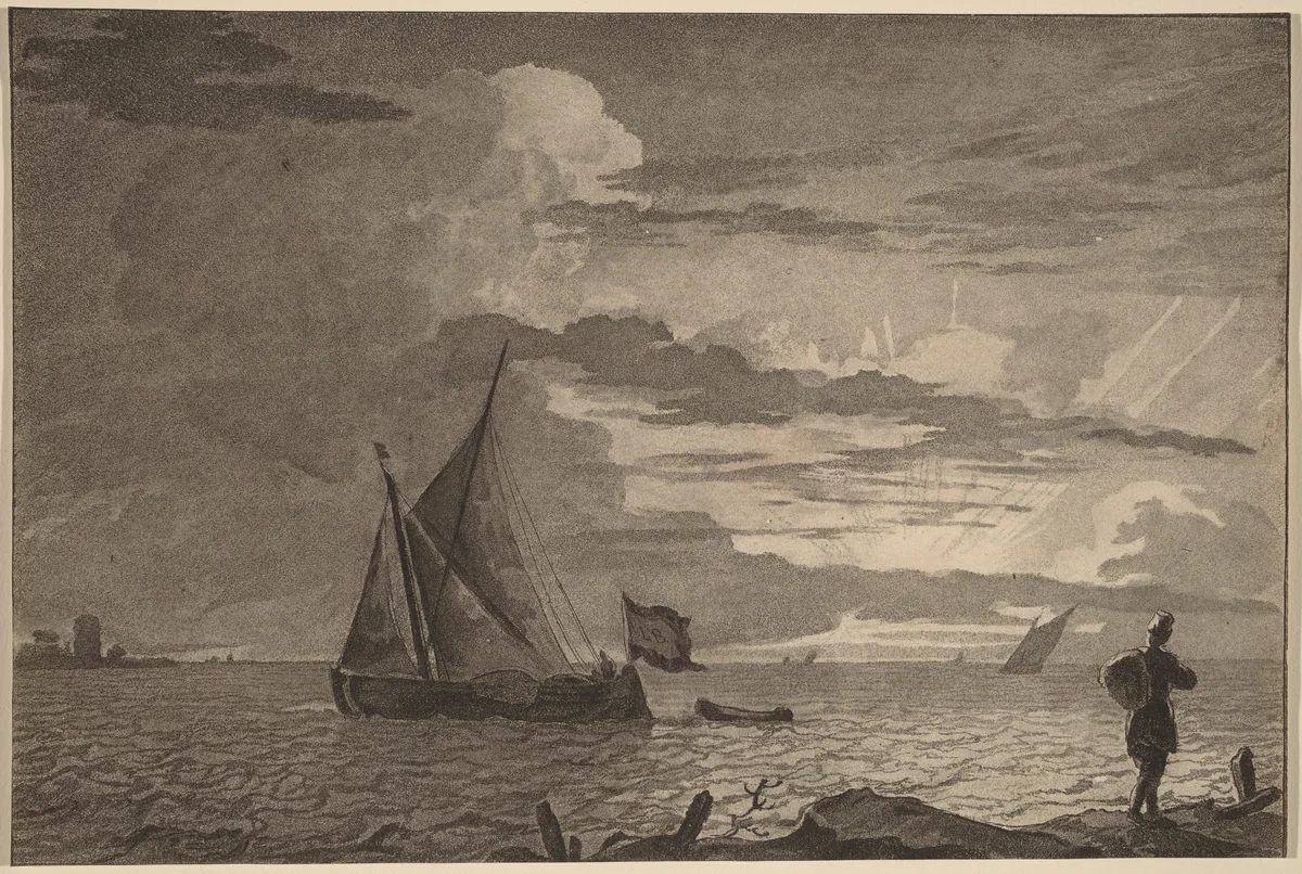 Fisherman with Pack over His Shoulder by Cornelis Ploos van Amstel, print, 1779-1781