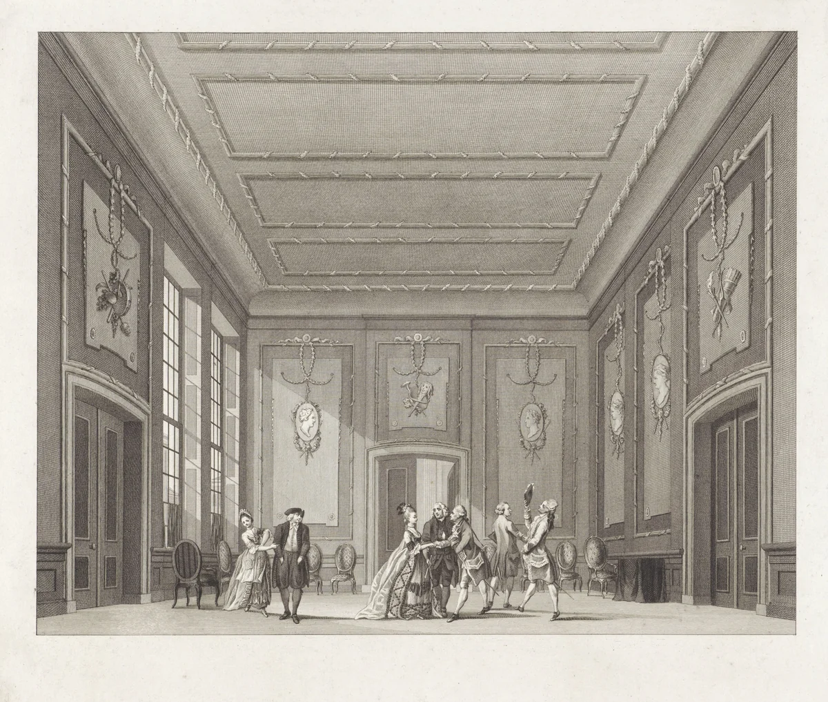Toneeldecor: Hedendaagsche Kamer by Reinier Vinkeles, print, 1776