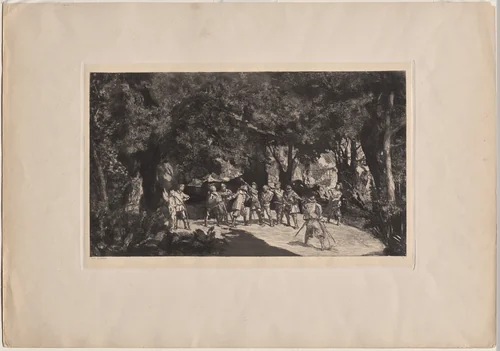 Simplicius among the Soldiers by Max Klinger, print, 1881