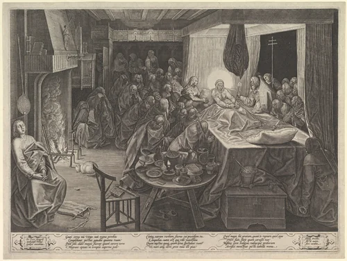 The Death of the Virgin by Philips Galle, print, 1574