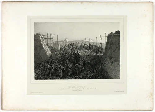Capture of the Courtine 6-7, from Souvenirs d’Italie: Expédition de Rome by Denis Auguste Marie Raffet, print, 1859
