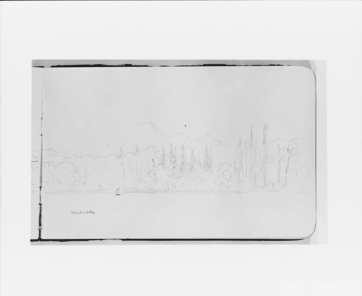 Fraser (?) River, Warnock (from Sketchbook) by Albert Bierstadt, artwork, 1890