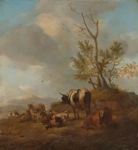 Landscape with Animals by Willem Romeyn, painting, 1650-1694