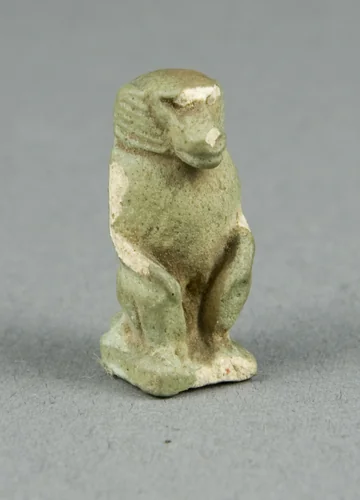 Amulet of the God Thoth as a Seated Baboon by Egyptian, metalwork, -664--332