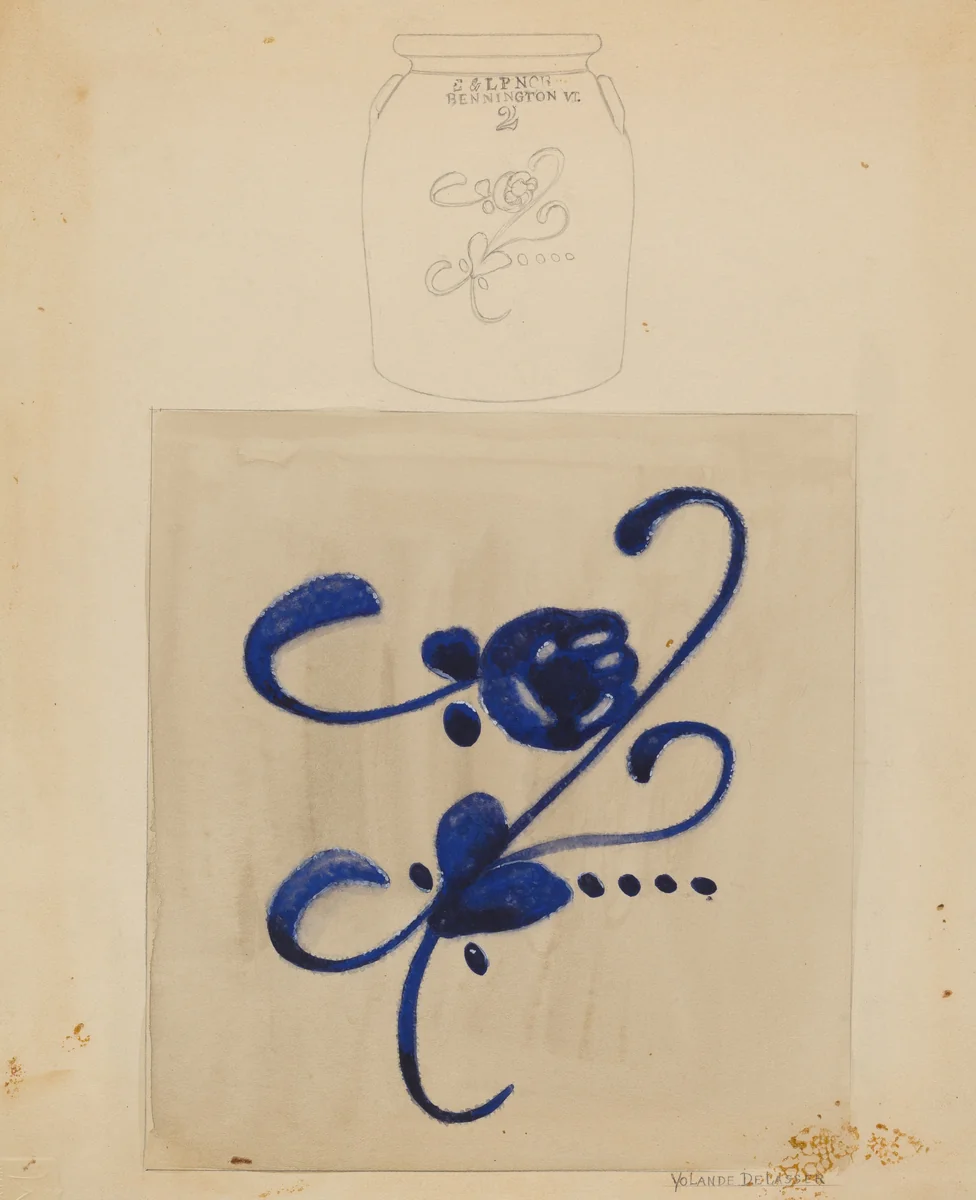 Jar by Yolande Delasser, index of american design, 1937