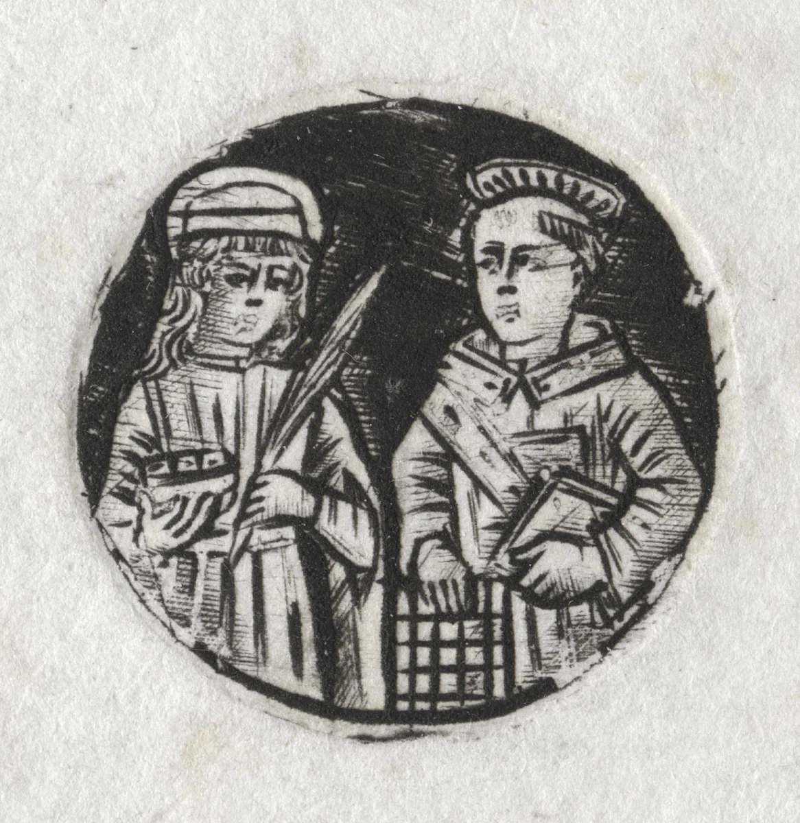 St. Lawrence and St. Lucy by Unknown, print, 1483-1493