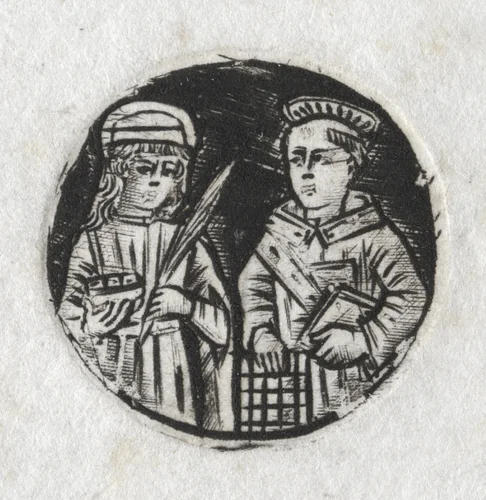 St. Lawrence and St. Lucy by Unknown, print, 1483-1493