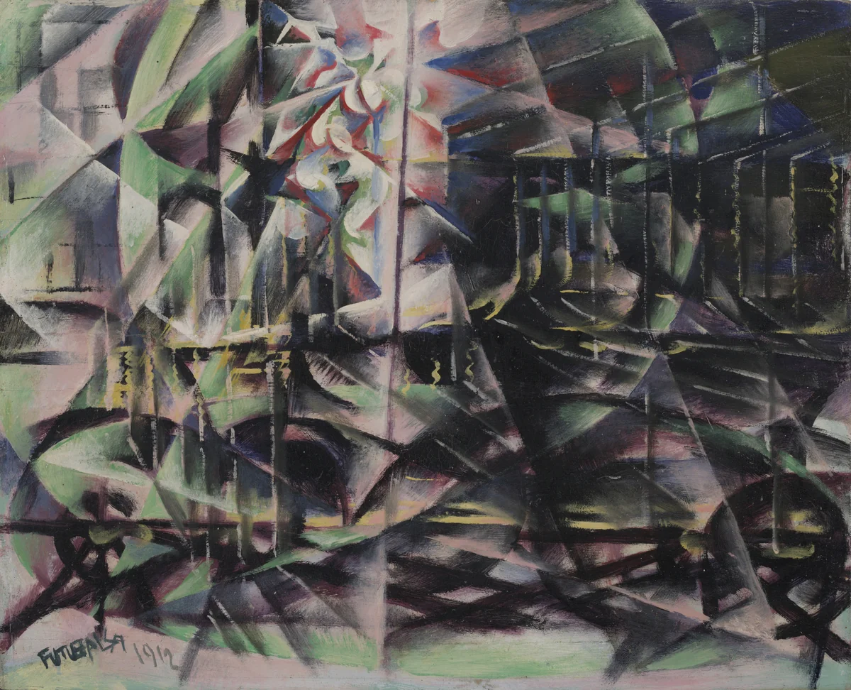 Speeding Automobile by Giacomo Balla, painting, 1912