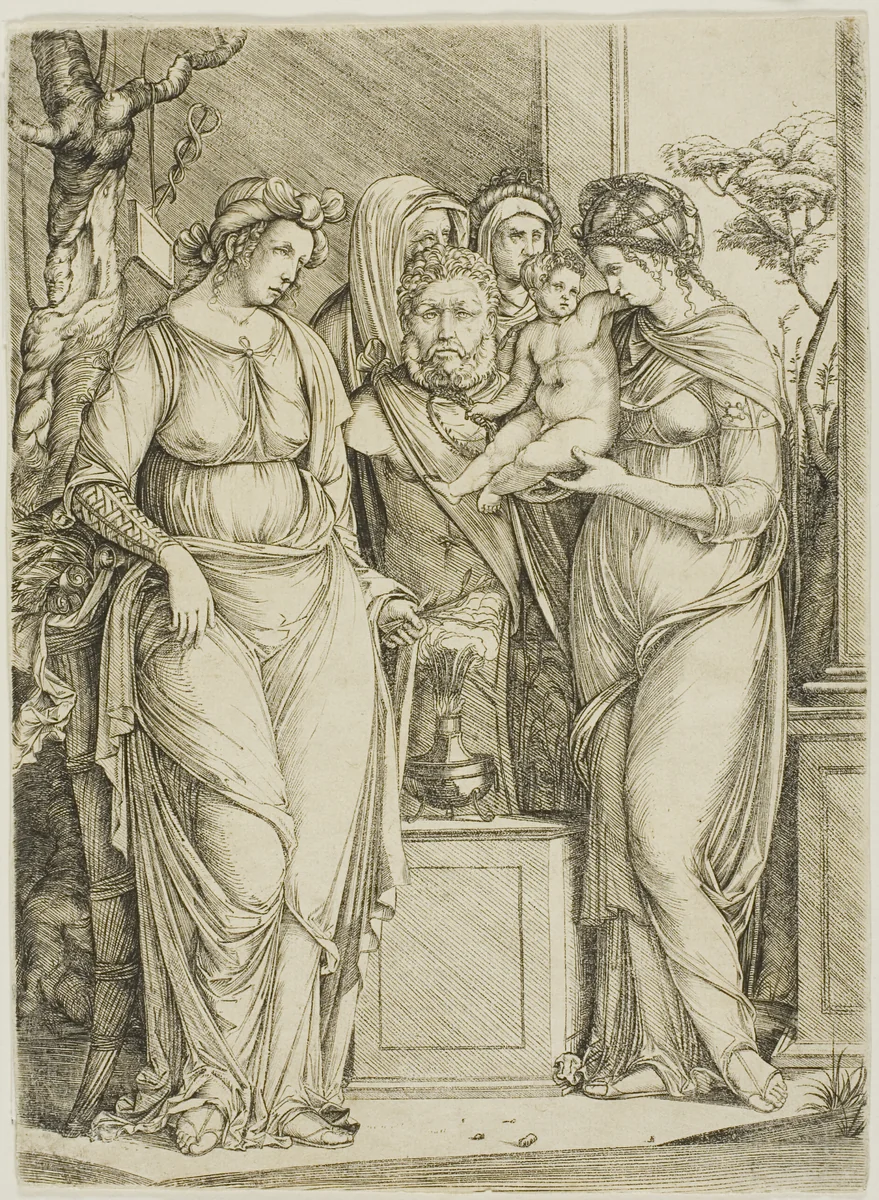 Sacrifice to Priapus, the larger plate by Jacopo de' Barbari, print, 1499-1501