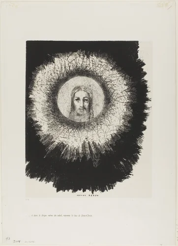 And in the Very Disk of the Sun Lights the Face of Jesus Christ, plate 10 from The Temptation of Saint Anthony (1st series) by Odilon Redon, print, 1888