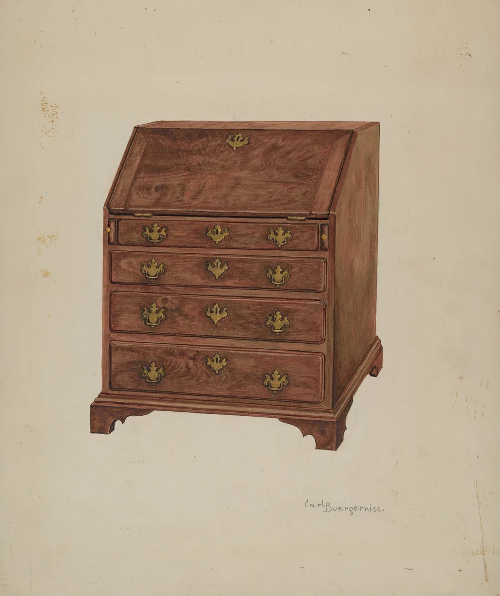 Writing Desk by Carl Buergerniss, index of american design, 1937