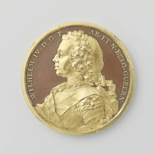 Verheffing van de prins van Oranje tot stadhouder by Jean Dassier, metalwork, 1747