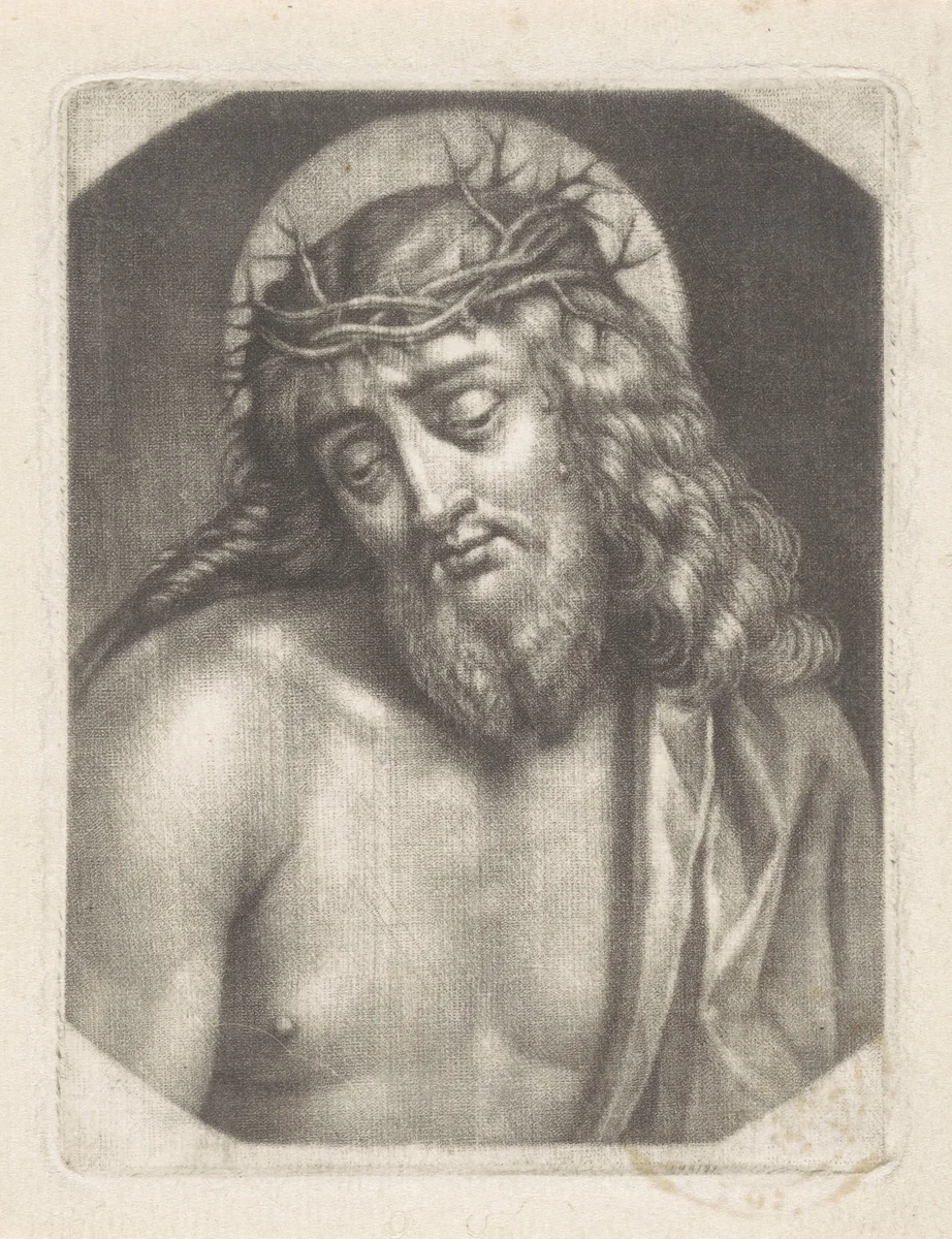 Christus met doornenkroon by anonymous, print, 1650-1800