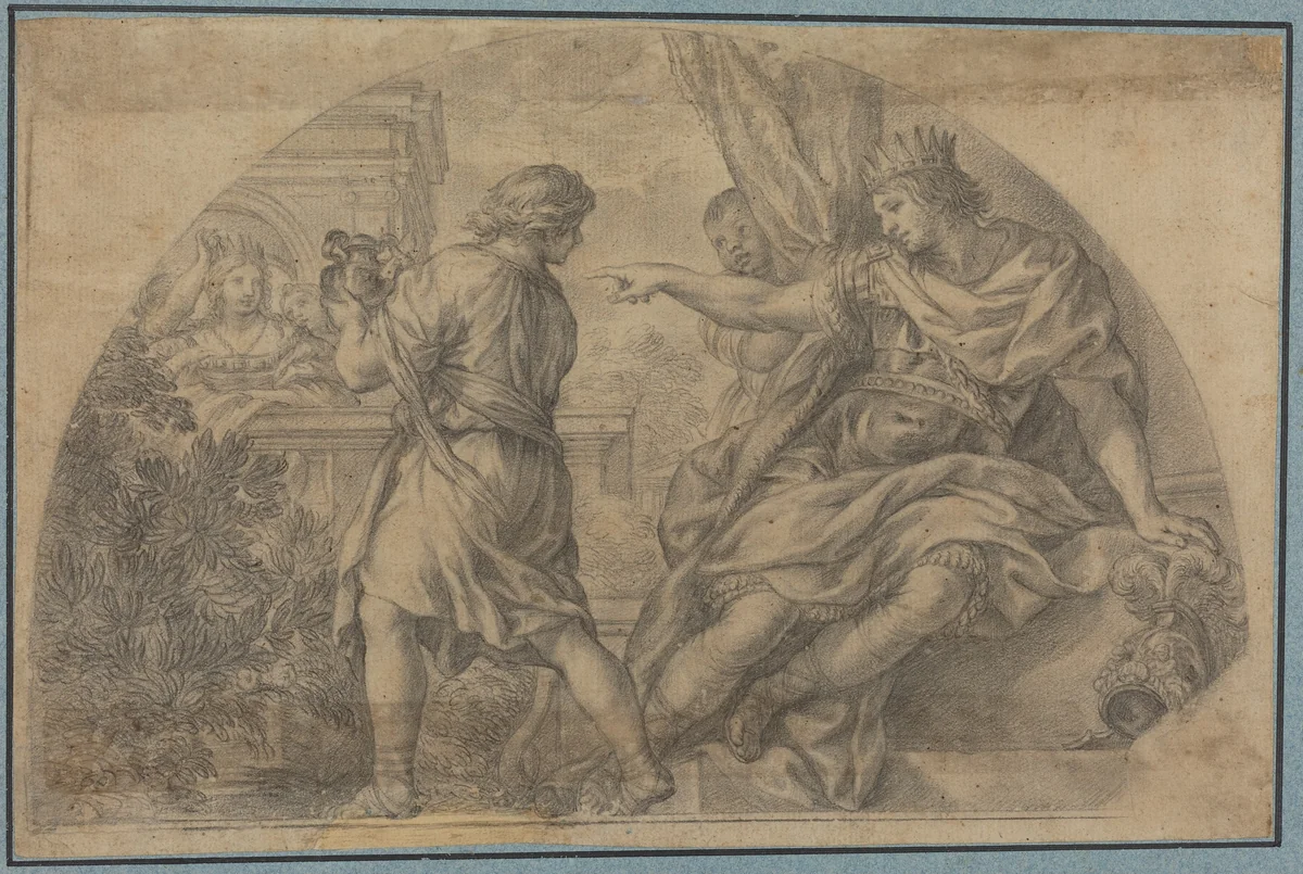 Masinissa and Sophonisba by Anonymous Artist; Pietro da Cortona, drawing, 1596-1669