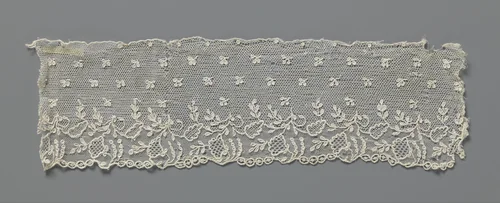 Strook naaldkant met klaverblaadjes en waaiervormige bloemen by anonymous, other, 1775-1799