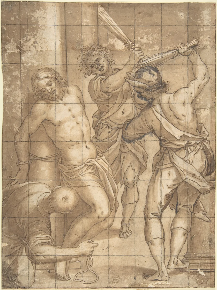 Scourging of Christ by anonymous, drawing, 1500-1600