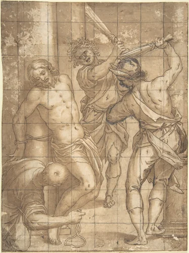 Scourging of Christ by anonymous, drawing, 1500-1600
