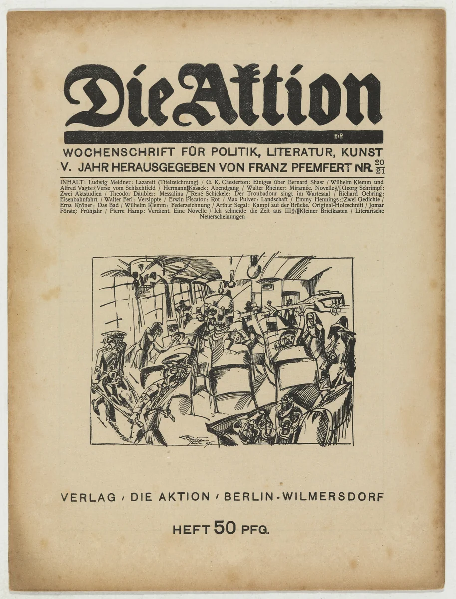 Die Aktion, vol. 5, no. 20/21 by Arthur Segal, periodical, 1915
