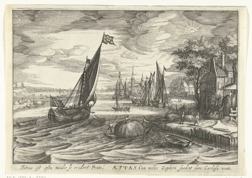 Zomer by Robert de Baudous, print, 1591-1618