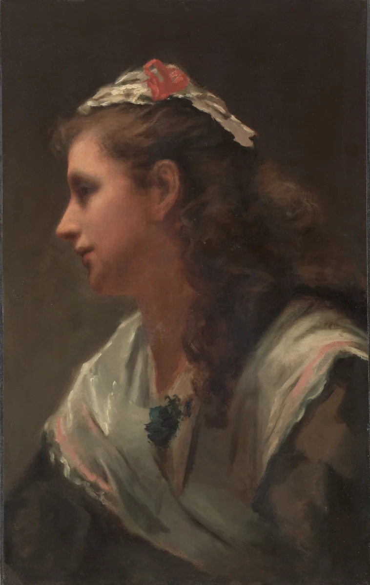 His First Model-Miss Russell by William Morris Hunt, painting, 1868-1878