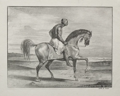 African on Horseback by Eugène Delacroix, print, 1823