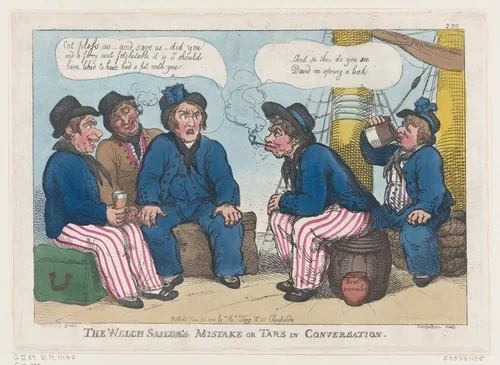 The Welsh Sailor's Mistake, or Tars in Conversation by Thomas Rowlandson, print, 1808