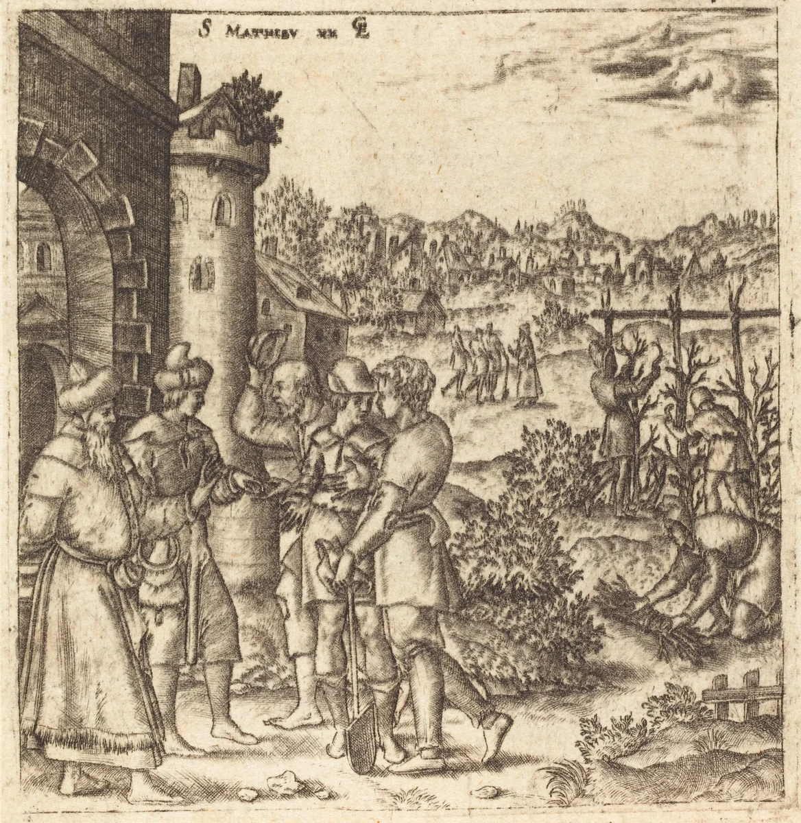 The Parable of the Laborers in the Vineyard by Léonard Gaultier, print, 1576-1580
