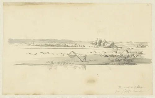 Gezicht op de duinen buiten Den Haag by Robert Hills, drawing, 1811-1816