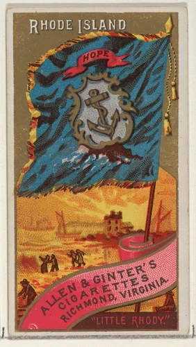 Rhode Island, from Flags of the States and Territories (N11) for Allen & Ginter Cigarettes Brands by Allen & Ginter, print, 1888