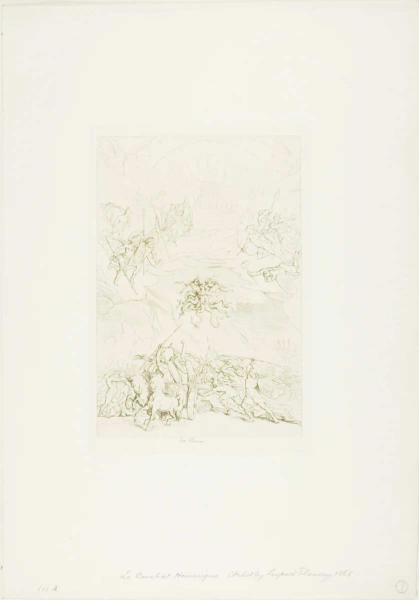 Homeric Battle by Léopold Flameng, print, 1868